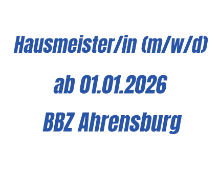 Stellenausschreibung: Hausmeisterin bzw. Hausmeister (m/w/d) zum 01.01.2026